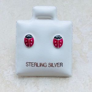 Sterling Silver Small Ladybug Earrings, Love Bugs, Silver Earring, Spirit Bug